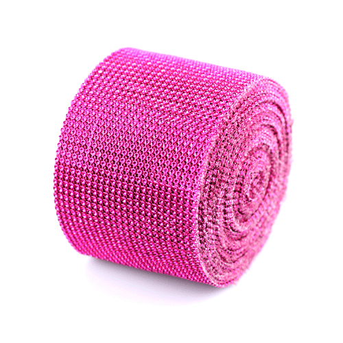 Hot Pink Diamond Mesh Wrap - 4.5" x 30 Feet - Click Image to Close